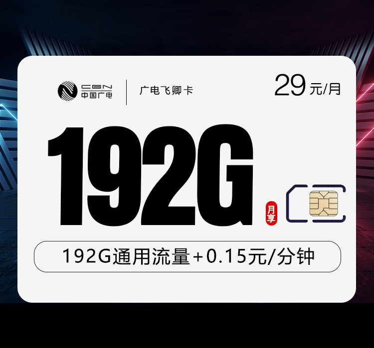 广电飞卿卡【29元192G】