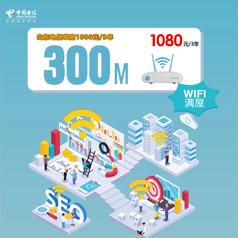 山东电信单宽300M1080元/3年